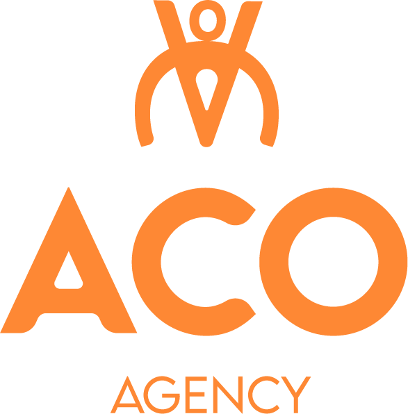 Imagotipo vertical de ACO Agency